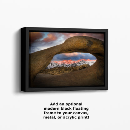 Mount Whitey & Mobius Arch Mountain Picture, Nature Photo from Alabama Hills for Relaxation Art for Meditation, Office, and House Decor