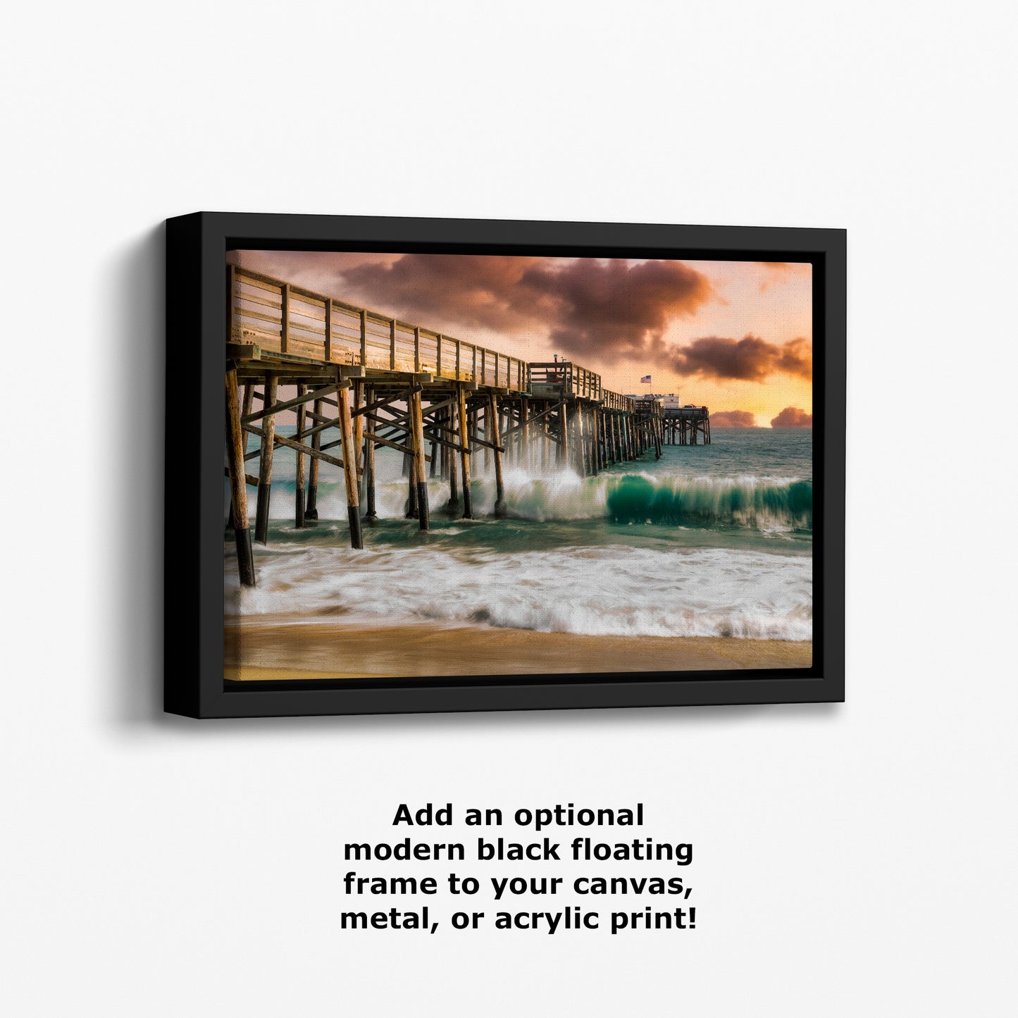 Southern California Coastline Ocean Picture Nature Photo, Relaxation Artwork, Newport Beach Pier Wall Art, Coastal Sunset Decor