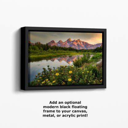 Grand Teton National Park Mountain Picture, Schwabacher Landing Nature Photo for Bohemian Decor and Meditation Artwork