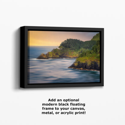 Haceta Head Lighthouse Picture, Oregon Coastline Ocean Picture, Pacific Northwest Beach Photo Framed Coastal Decor for Ocean Lovers
