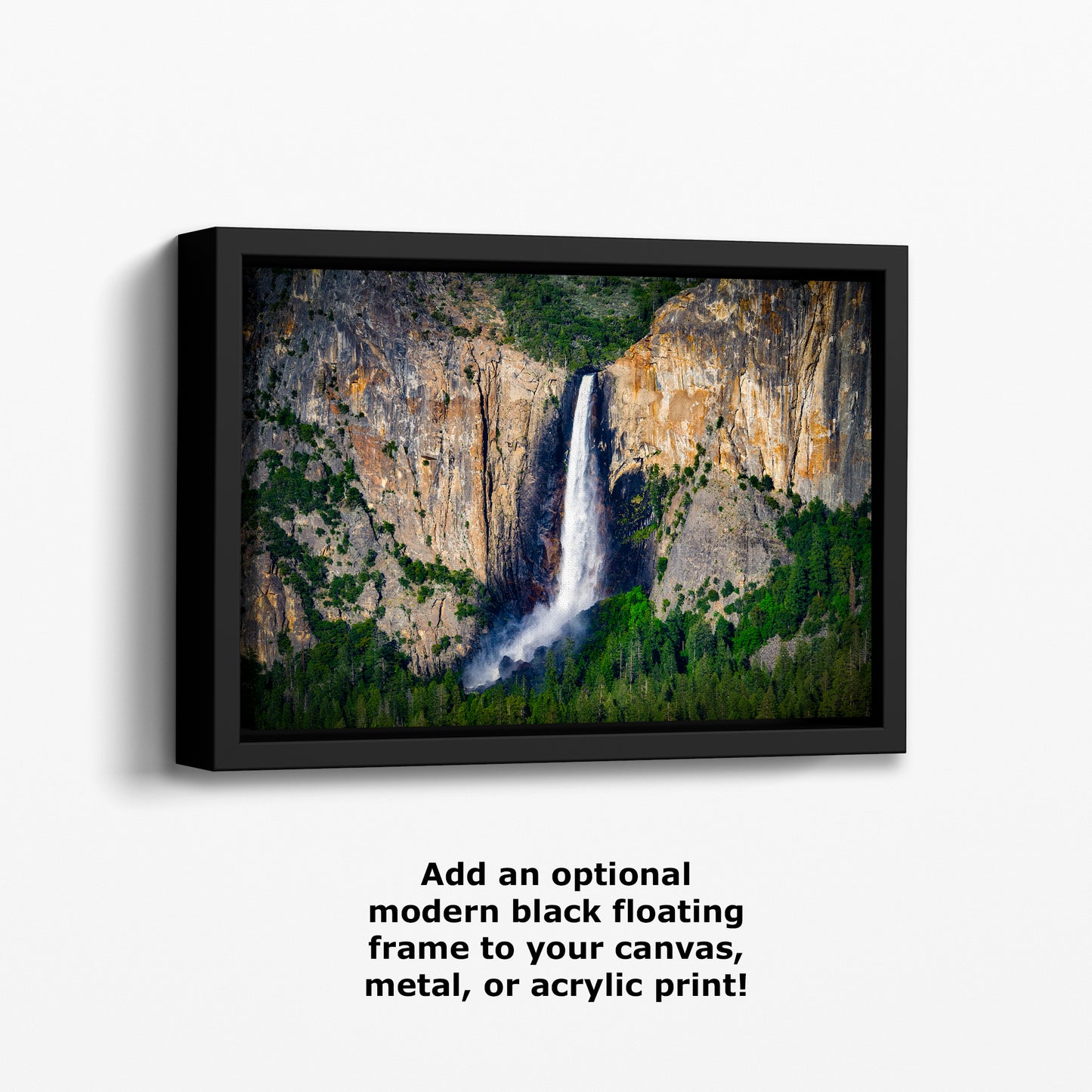 Bridalveil Falls Yosemite National Park Nature Photo Close Up, Relaxation Artwork Waterfall Picture for Meditation, Dorm Room, Office, and House Decor