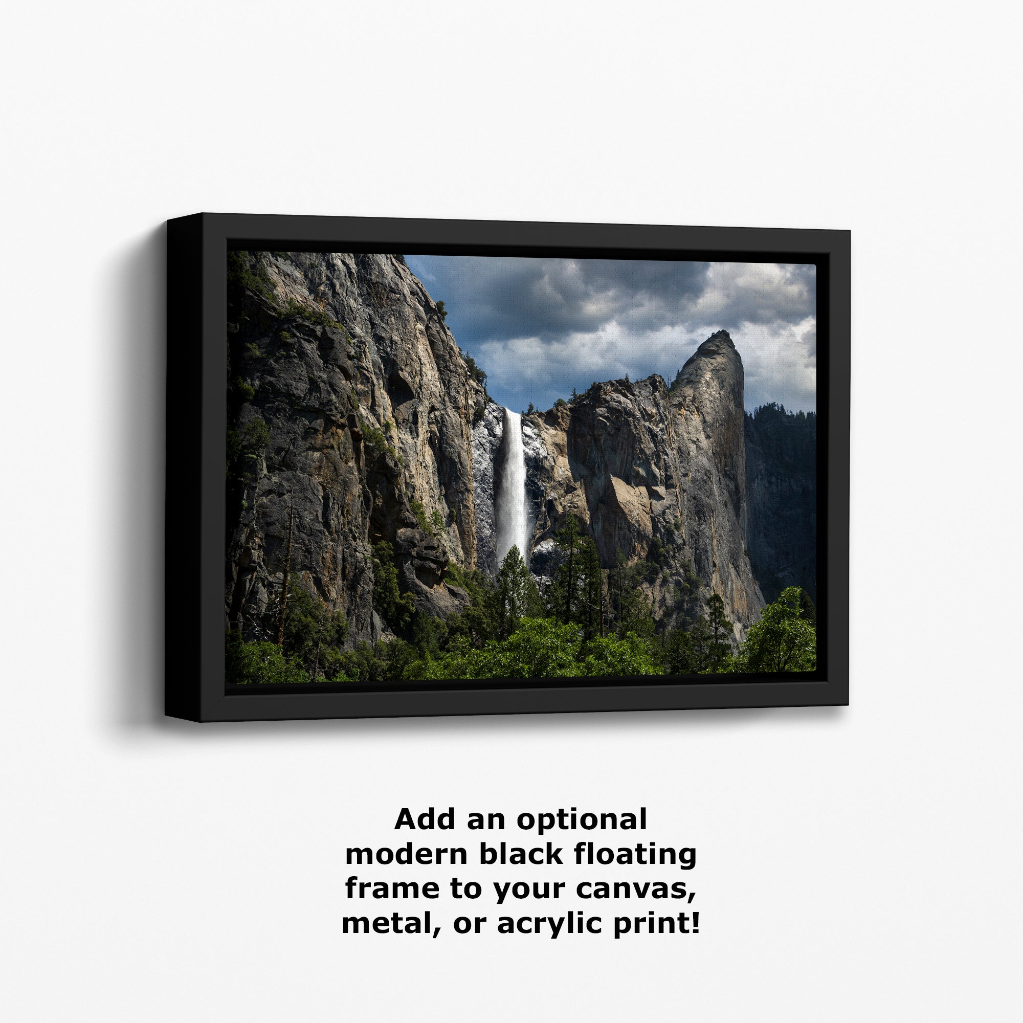 Bridalveil Falls Yosemite National Park Nature Photo Relaxation Artwork Waterfall Picture for Meditation, Dorm Room, Office, and House Decor