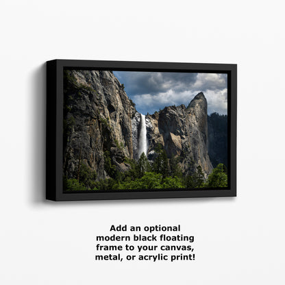 Bridalveil Falls Yosemite National Park Nature Photo Relaxation Artwork Waterfall Picture for Meditation, Dorm Room, Office, and House Decor