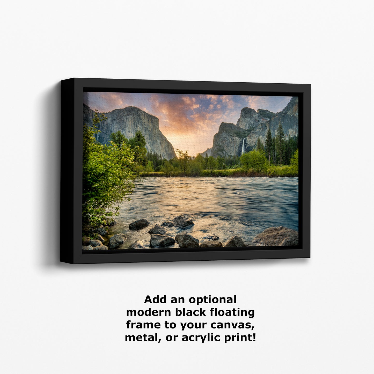 Yosemite National Park Mountain Picture Nature Photo Relaxation Artwork with El Capitan, Bridalveil Falls for Mediation & House Decor