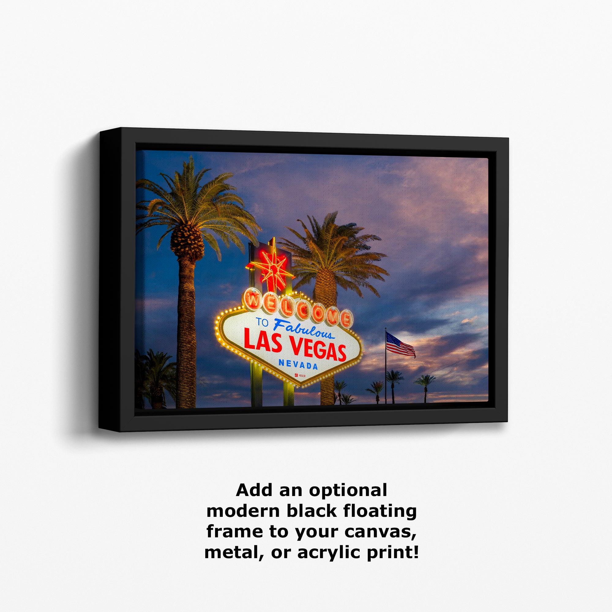 Welcome to Fabulous Las Vegas Nevada Sign Casino Decor, Souvenir Wall Art, Gambling Theme Giant Canvas Print, Neon Sign