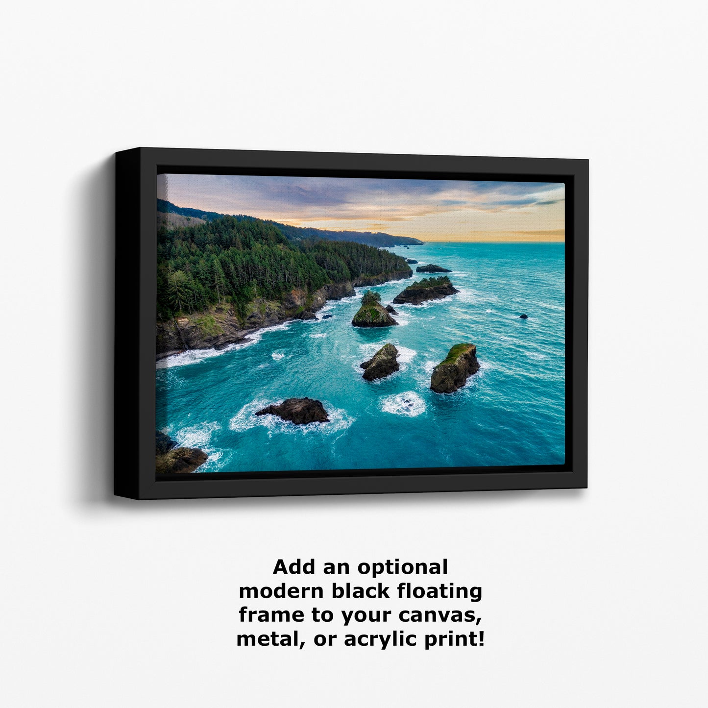 Aerial Oregon Coast Ocean Picture Sunrise, Pacific Northwest Nature Photo