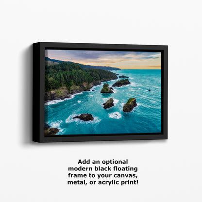 Aerial Oregon Coast Ocean Picture Sunrise, Pacific Northwest Nature Photo