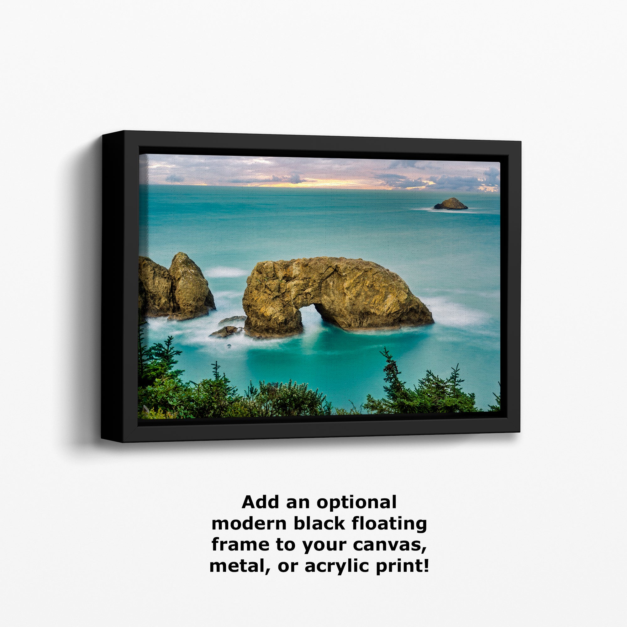 Sea Arch Oregon Coast Ocean Picture, Pacific Northwest Nature Photo Relaxation Artwork for Meditation, Apartment, Office & House Decor