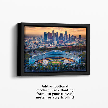 Los Angeles Dodgers Baseball Stadium, LA Skyline Urban Cityscape Photo Art