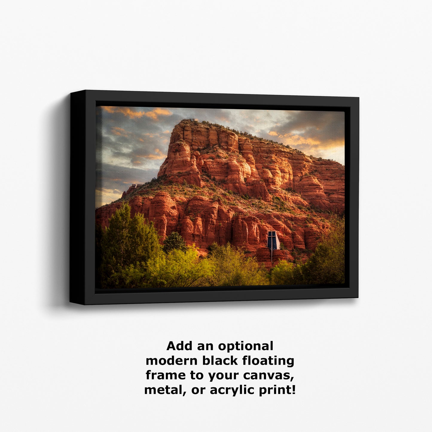 Chapel of the Holy Cross Sedona Arizona Desert Picture, Southwestern Nature Photo, Church and Canyon Photography, Canvas Print