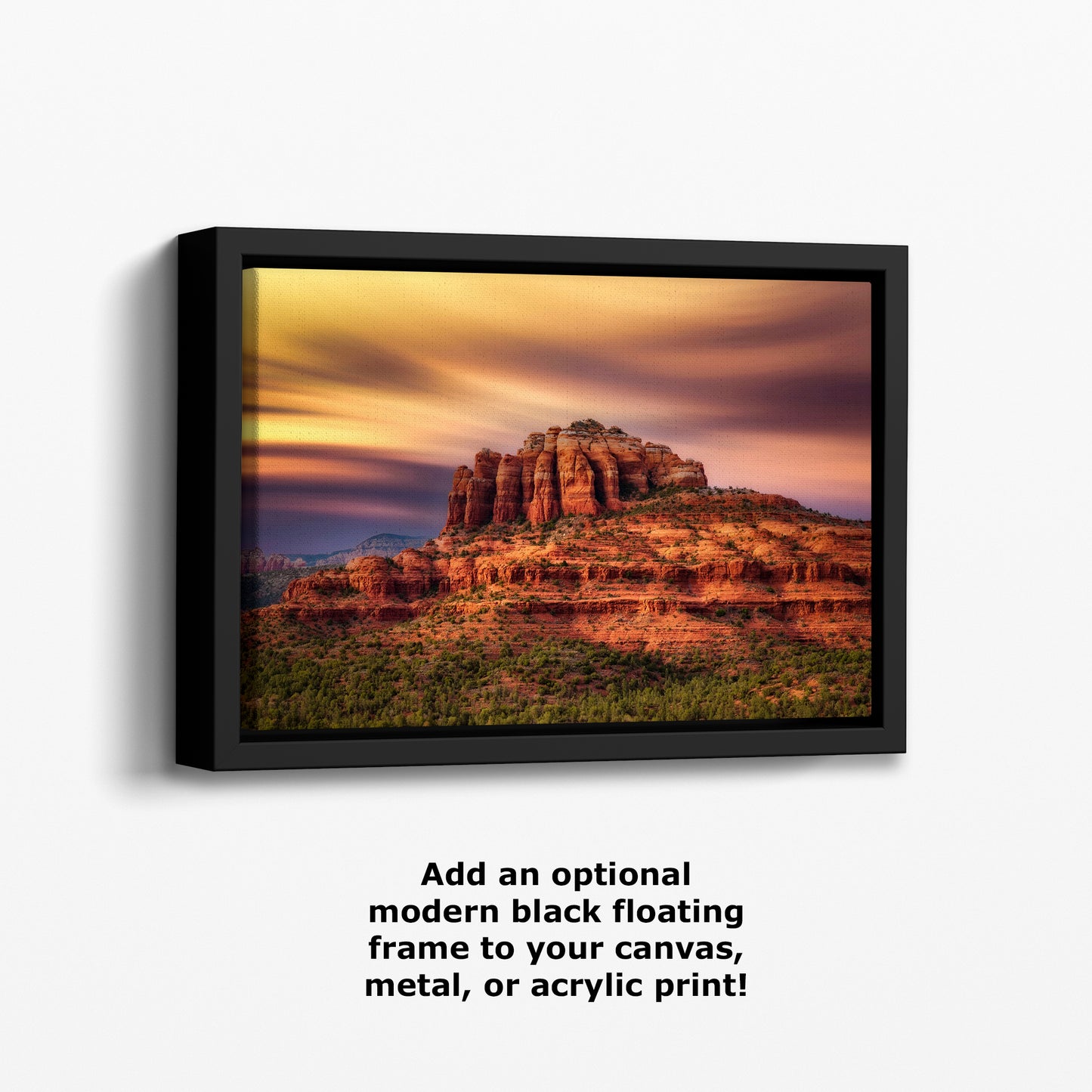 Cathedral Rock Sunset, Sedona Arizona Desert Picture Nature Photo Relaxation Artwork for Meditation, Office, and House Decor