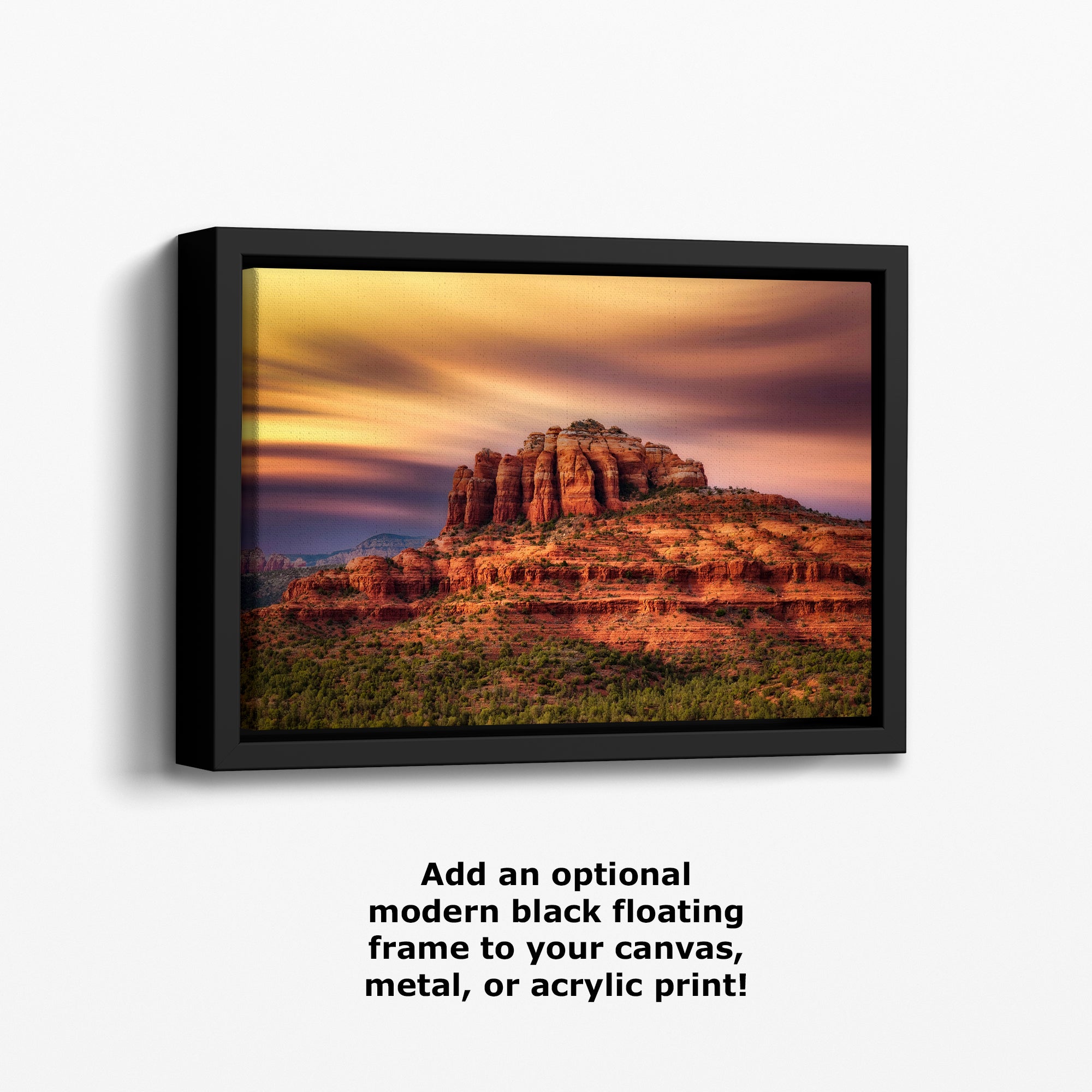 Cathedral Rock Sunset, Sedona Arizona Desert Picture Nature Photo Relaxation Artwork for Meditation, Office, and House Decor