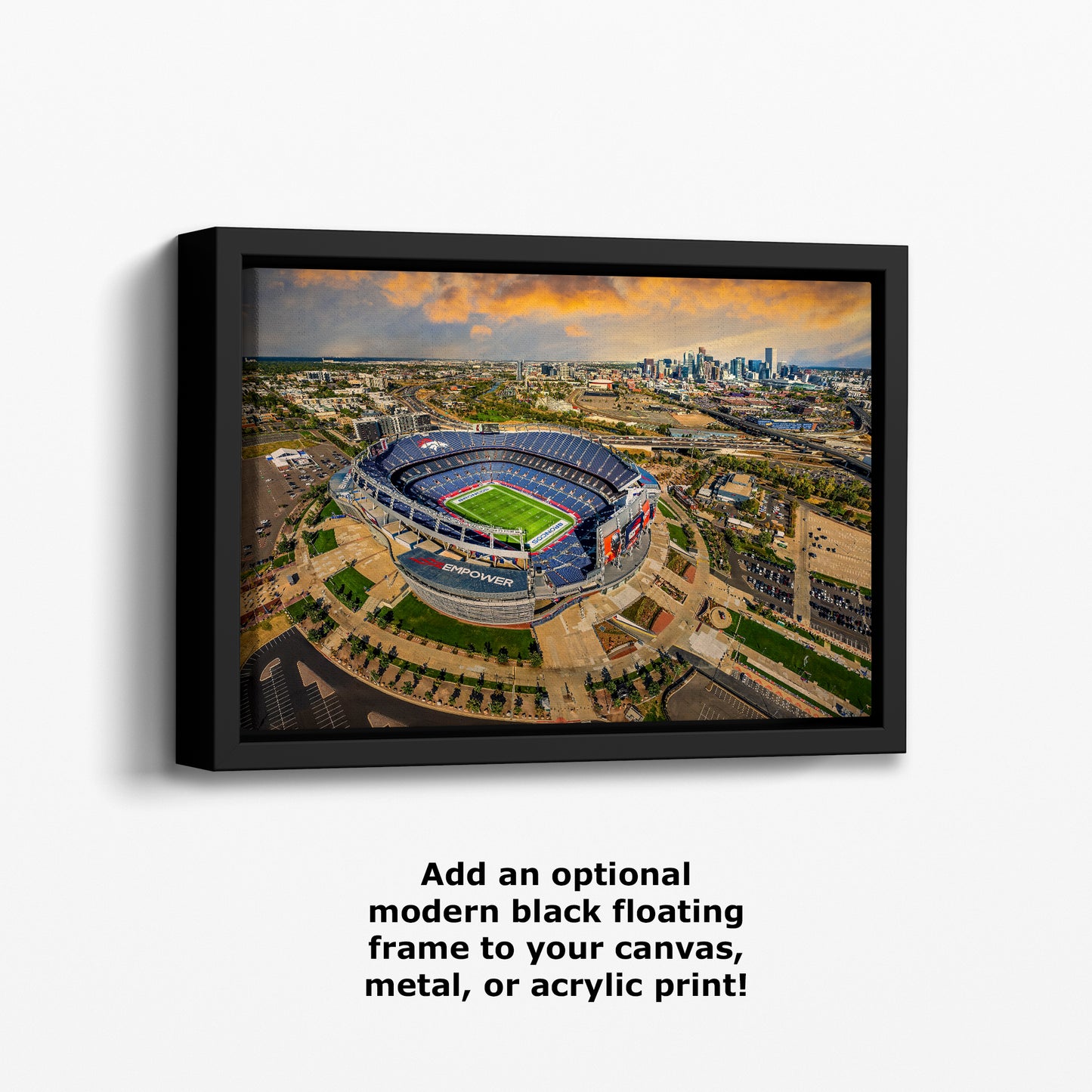 Denver Broncos Football Stadium | Mile High Stadium Denver Colorado Skyline Print | Sports Decor, Man Cave Art