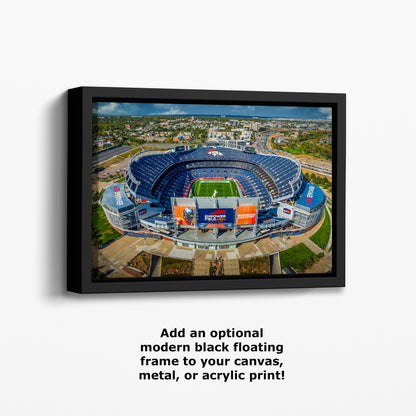 Denver Broncos Football Stadium, Mile High Stadium Denver Colorado Skyline Print, Sports Decor, Man Cave Art