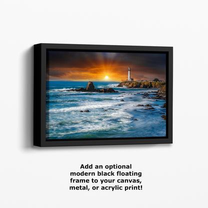 Pigeon Point Lighthouse Picture, California Coastline Ocean Picture, Relaxation Artwork Nature Photo for Meditation, Office, and House Decor