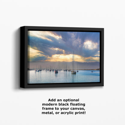 Sailboat Sunrise Morro Bay California Coastline Ocean Picture Nature Photo, Beach Picture Relaxation Artwork, Dorm Room, Office & House Decor