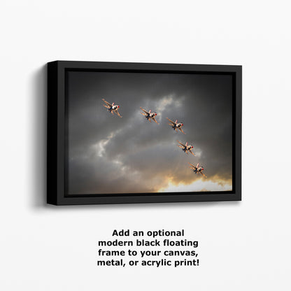 US Airforce Thunderbirds F-16 Fighting Falcon Aviation Artwork | Military Aviation Decor for Home & Office Display