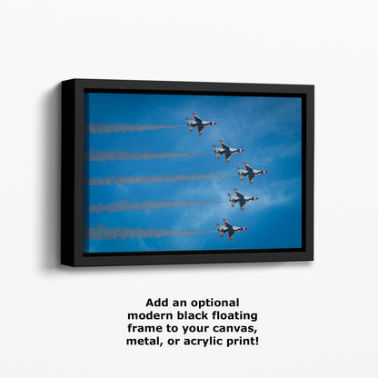 US Airforce Thunderbirds F-16 Fighting Falcon Aviation Artwork ‚Äì Military Jet Fighter Wall Decor for Home & Office, Airplane PhotoPrint