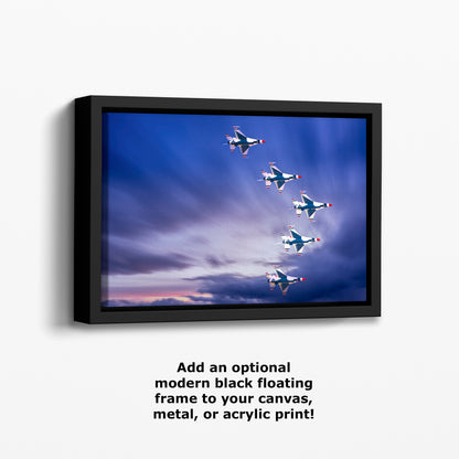 US Airforce Thunderbirds F-16 Fighting Falcon Aviation Artwork | Military Aircraft Wall Decor for Aviation Enthusiasts and Man Cave Decor