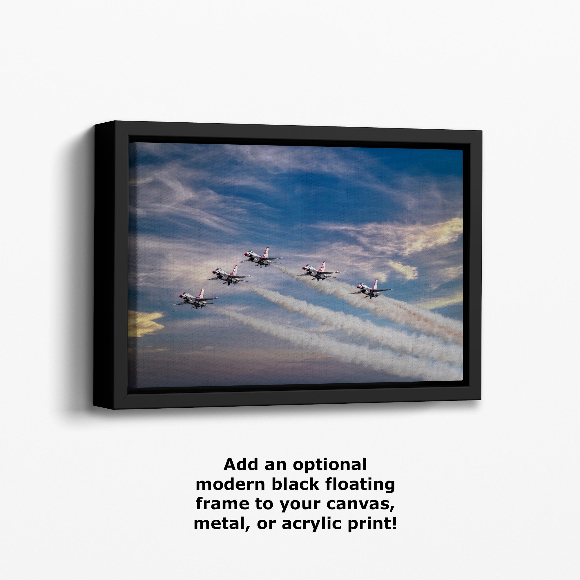 US Airforce Thunderbirds F-16 Fighting Falcon Aviation Artwork, Man Cave Decor & Garage Art | Military Jet Fighter Poster