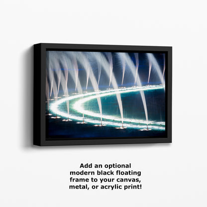 Bellagio Las Vegas Water Picture, Relaxation Artwork, Night Water Display Wall Decor, Ethereal Cityscape Photography