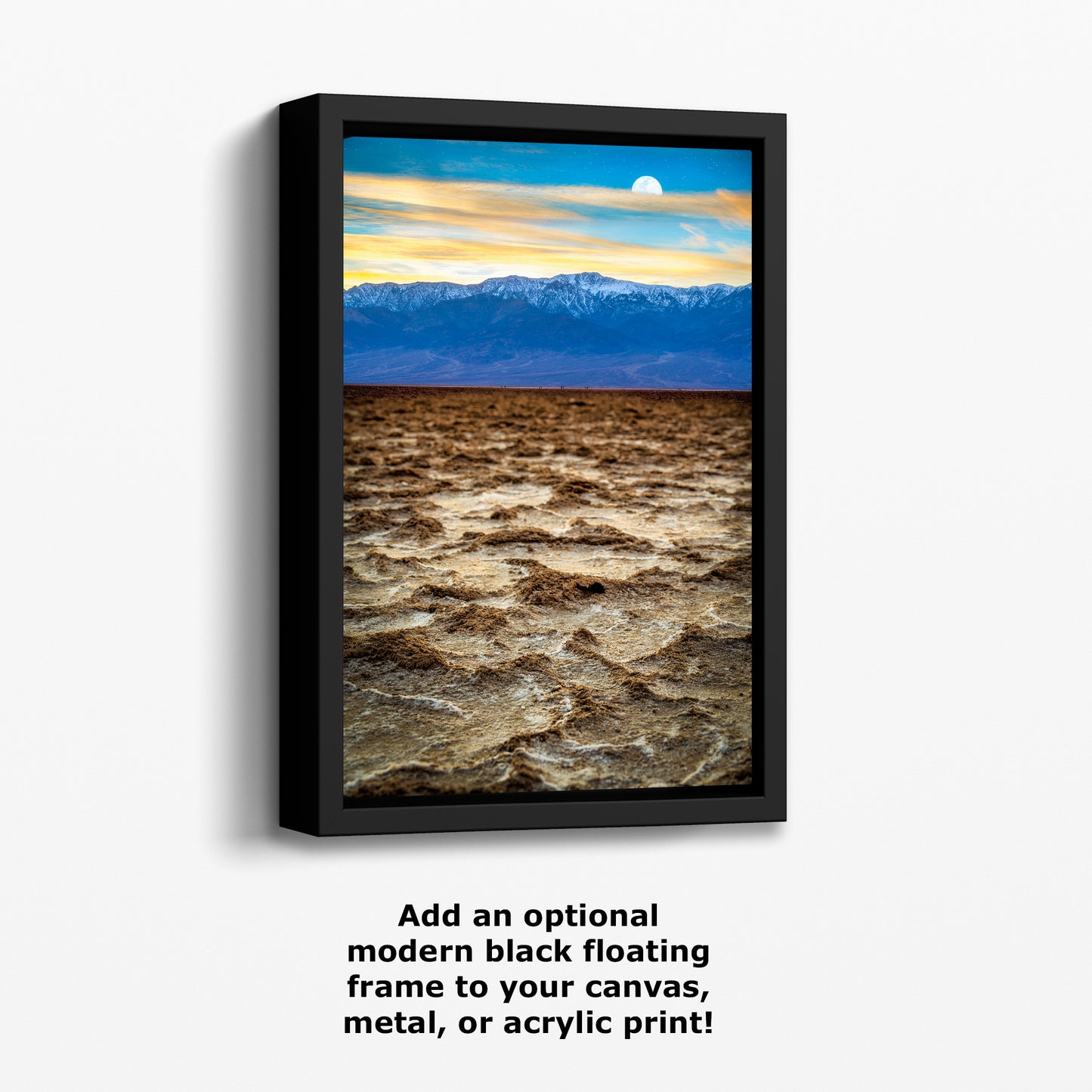 Death Valley National Park California Desert Picture Nature Photo, Badwater Basin Salt Flats and Telescope Peak Sunset Photo for House Decor