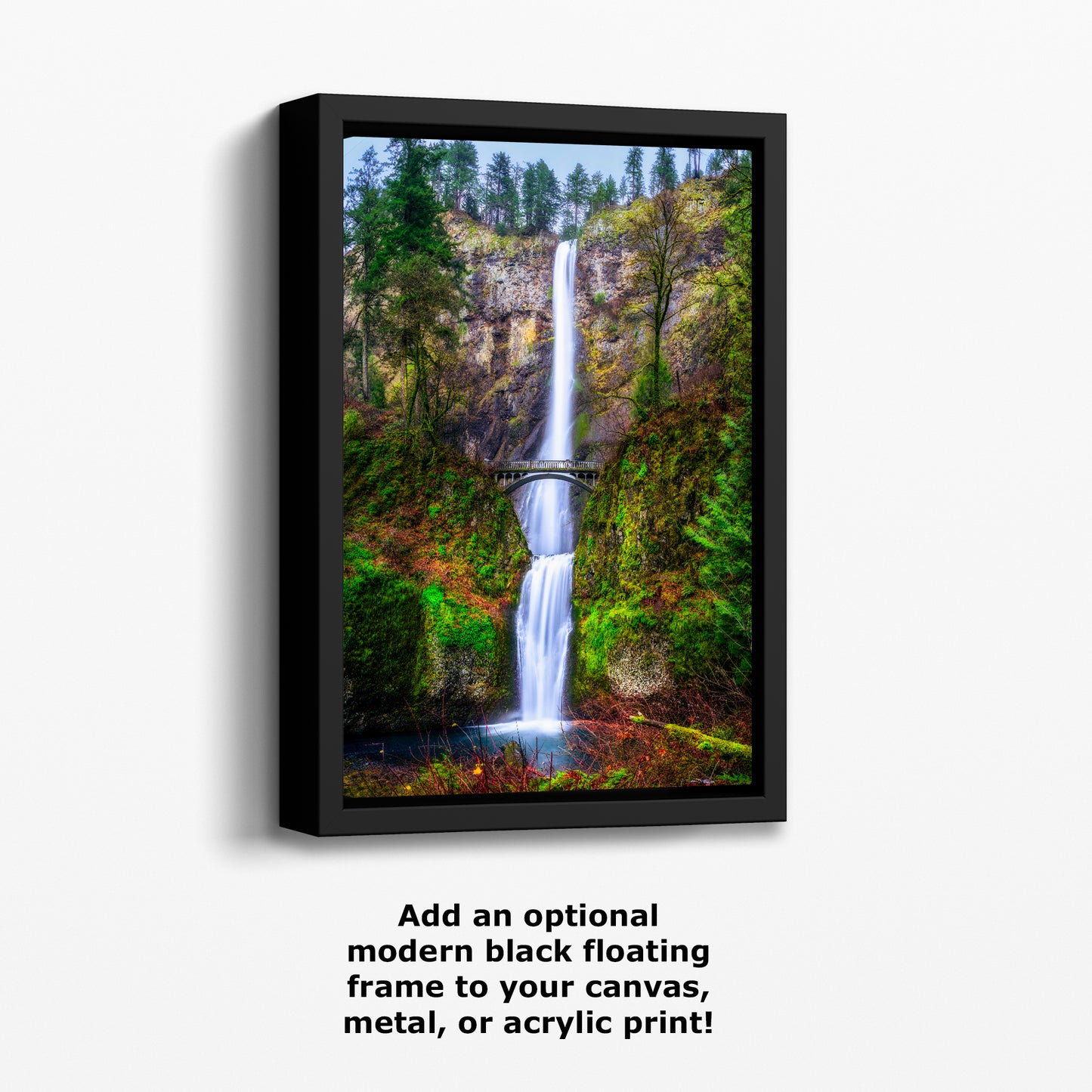 Multnomah Waterfall Picture Nature Photo Wall Art, Pacific Northwest Oregon Relaxation Artwork