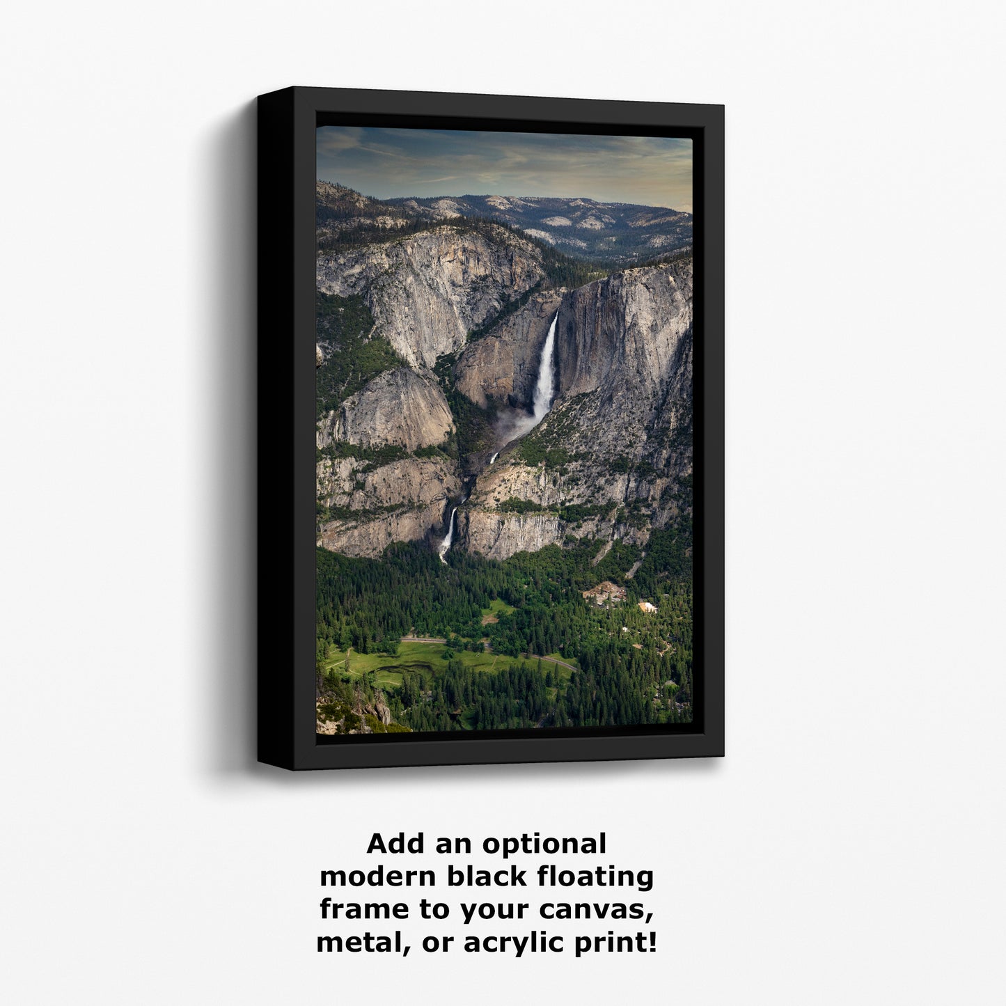 Yosemite Falls Glacier Point National Park Nature Photo Relaxation Artwork for Meditation, Office, Dorm, Apartment, and House Decor