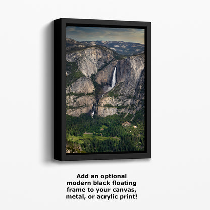 Yosemite Falls Glacier Point National Park Nature Photo Relaxation Artwork for Meditation, Office, Dorm, Apartment, and House Decor