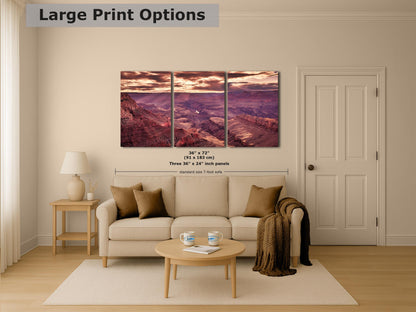 Grand Canyon National Park, Arizona Desert Picture Sunset Nature Photo, Bohemian Style Relaxation Artwork for Meditation, Apartment, Office & House Décor