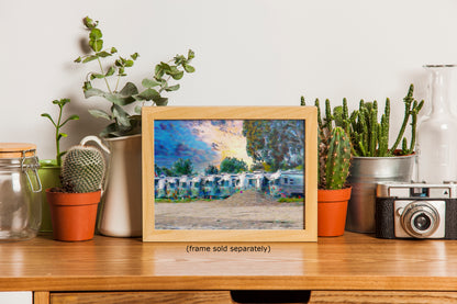 Airstream Trailer Beach Art Camping Decoration