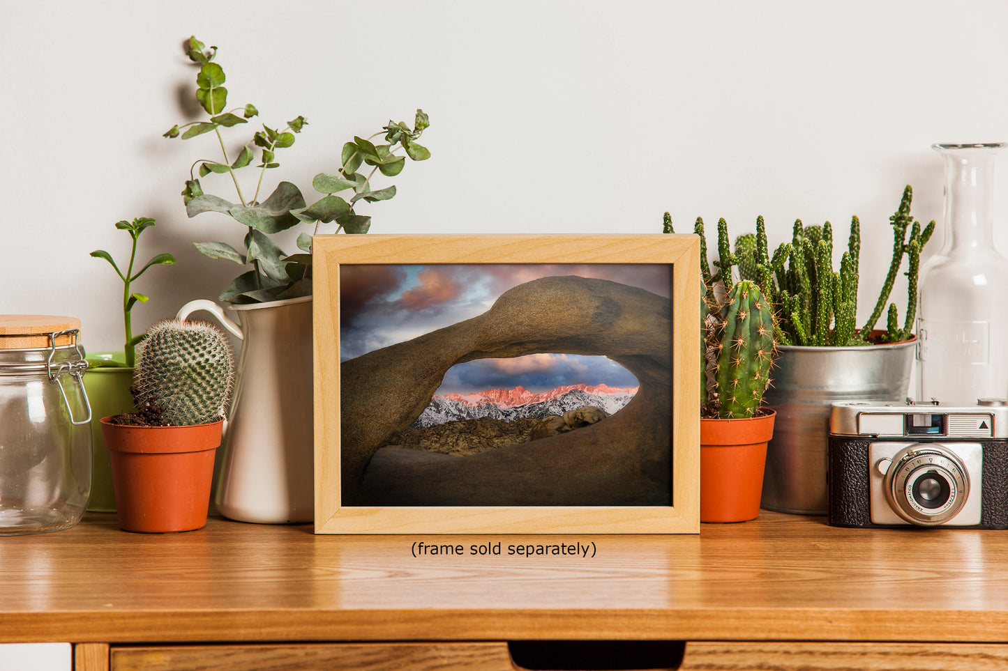 Mount Whitey & Mobius Arch Mountain Picture, Nature Photo from Alabama Hills for Relaxation Art for Meditation, Office, and House Decor