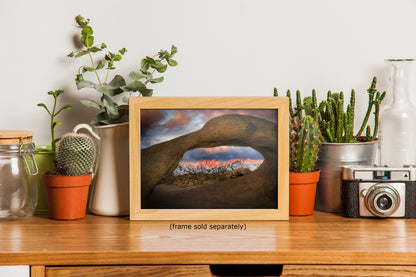 Mount Whitey & Mobius Arch Mountain Picture, Nature Photo from Alabama Hills for Relaxation Art for Meditation, Office, and House Decor