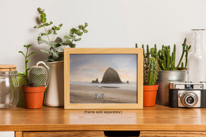 Cannon Beach Oregon Coast Ocean Picture Nature Photo, Haystack Rocks, Coastal Beach House Decor for Ocean Lovers
