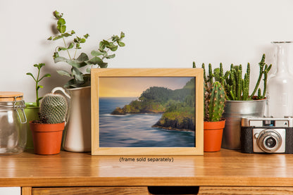 Haceta Head Lighthouse Picture, Oregon Coastline Ocean Picture, Pacific Northwest Beach Photo Framed Coastal Decor for Ocean Lovers