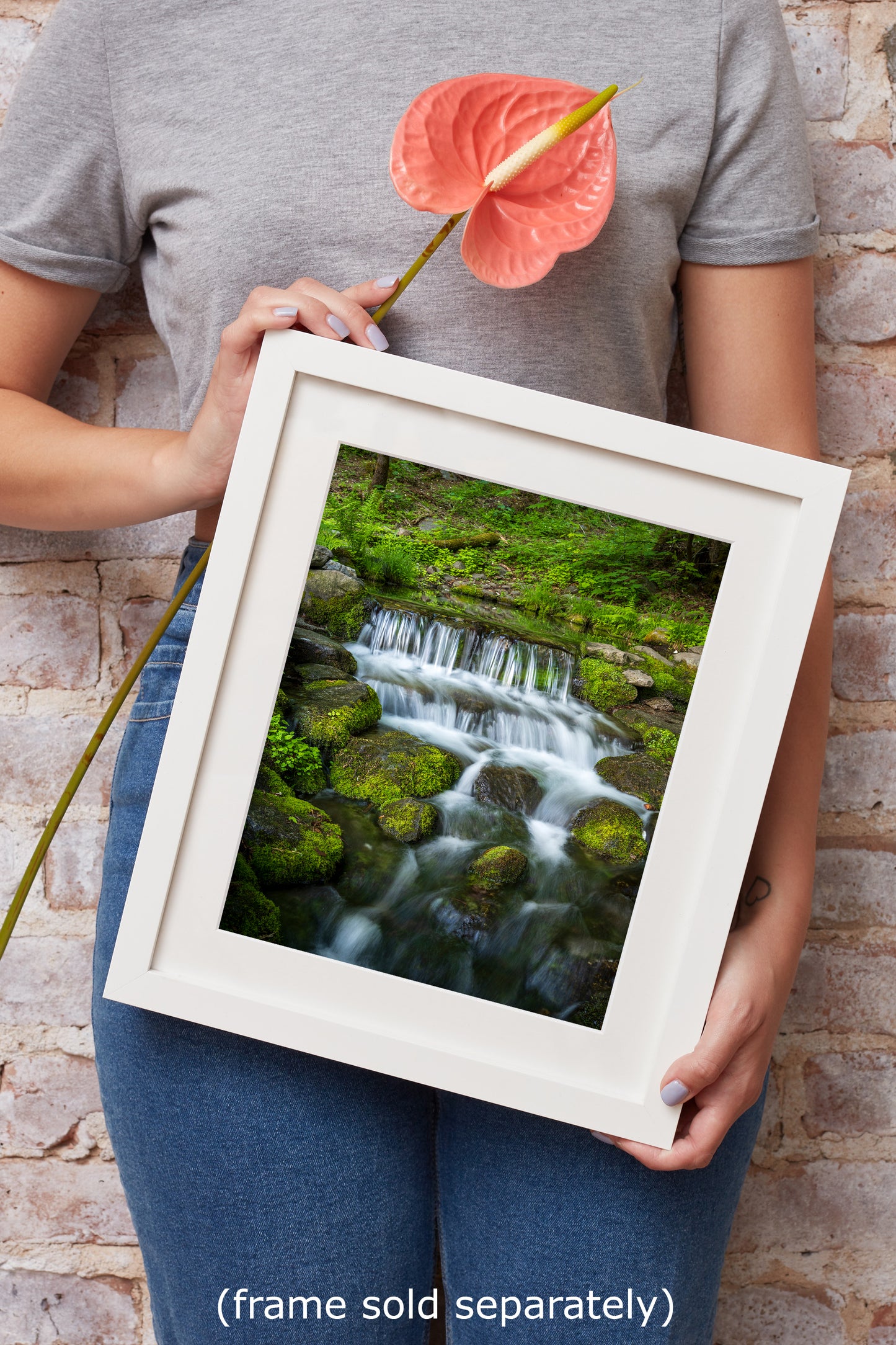 Yosemite National Park Waterfall Picture Nature Photo Relaxation Artwork for Meditation, Office, Apartment, and House Decor