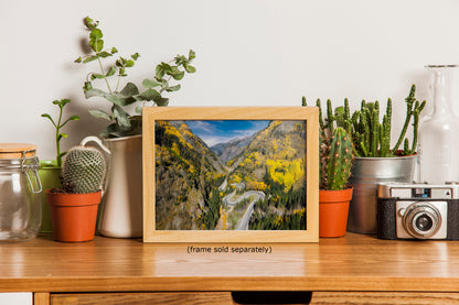 Colorado San Juan Mountain Picture, Million Dollar Highway Fall Colors Aspen Trees Forest Picture, Nature Photo for Relaxation Artwork, Meditation and House Decor