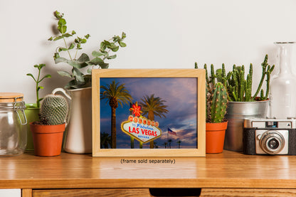 Welcome to Fabulous Las Vegas Nevada Sign Casino Decor, Souvenir Wall Art, Gambling Theme Giant Canvas Print, Neon Sign