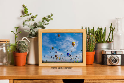 Hot Air Balloon Festival Mass Ascension | Albuquerque New Mexico Balloon Fiesta Wall Art Panorama | Office, Cubicle & House Decor
