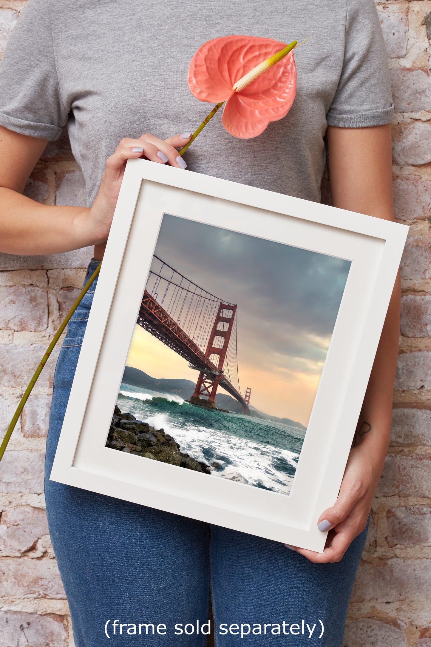 San Francisco Golden Gate Bridge Picture - California Coastline Giant Canvas Print for House Decor & Housewarming