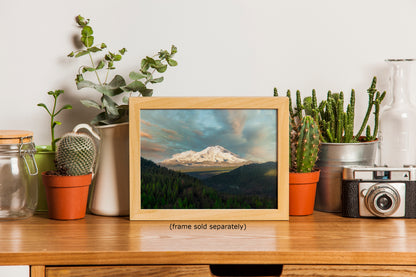 Mount Shasta Mountain Picture Nature Photo, California Mountain Relaxation Artwork for Meditation, Office, Apartment and House Decor