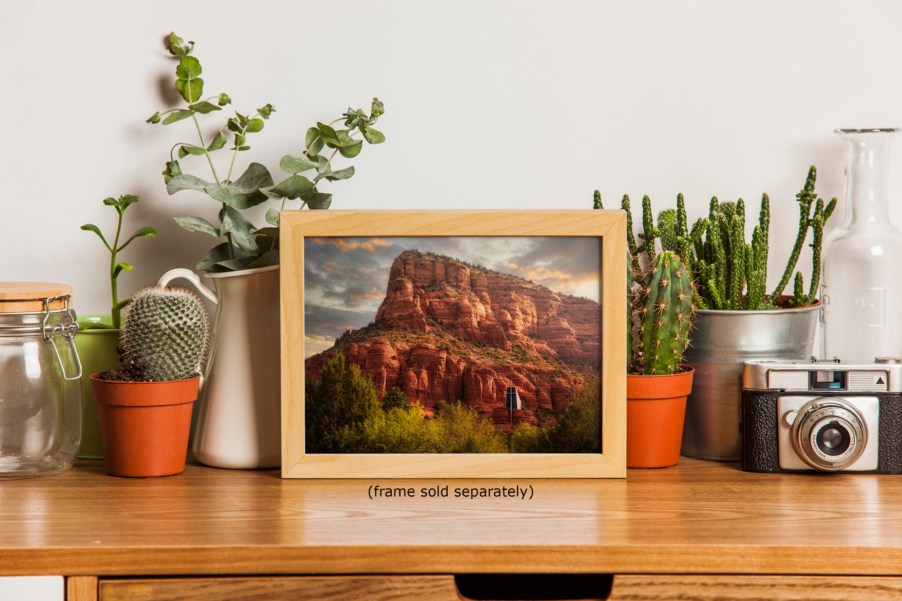 Chapel of the Holy Cross Sedona Arizona Desert Picture, Southwestern Nature Photo, Church and Canyon Photography, Canvas Print