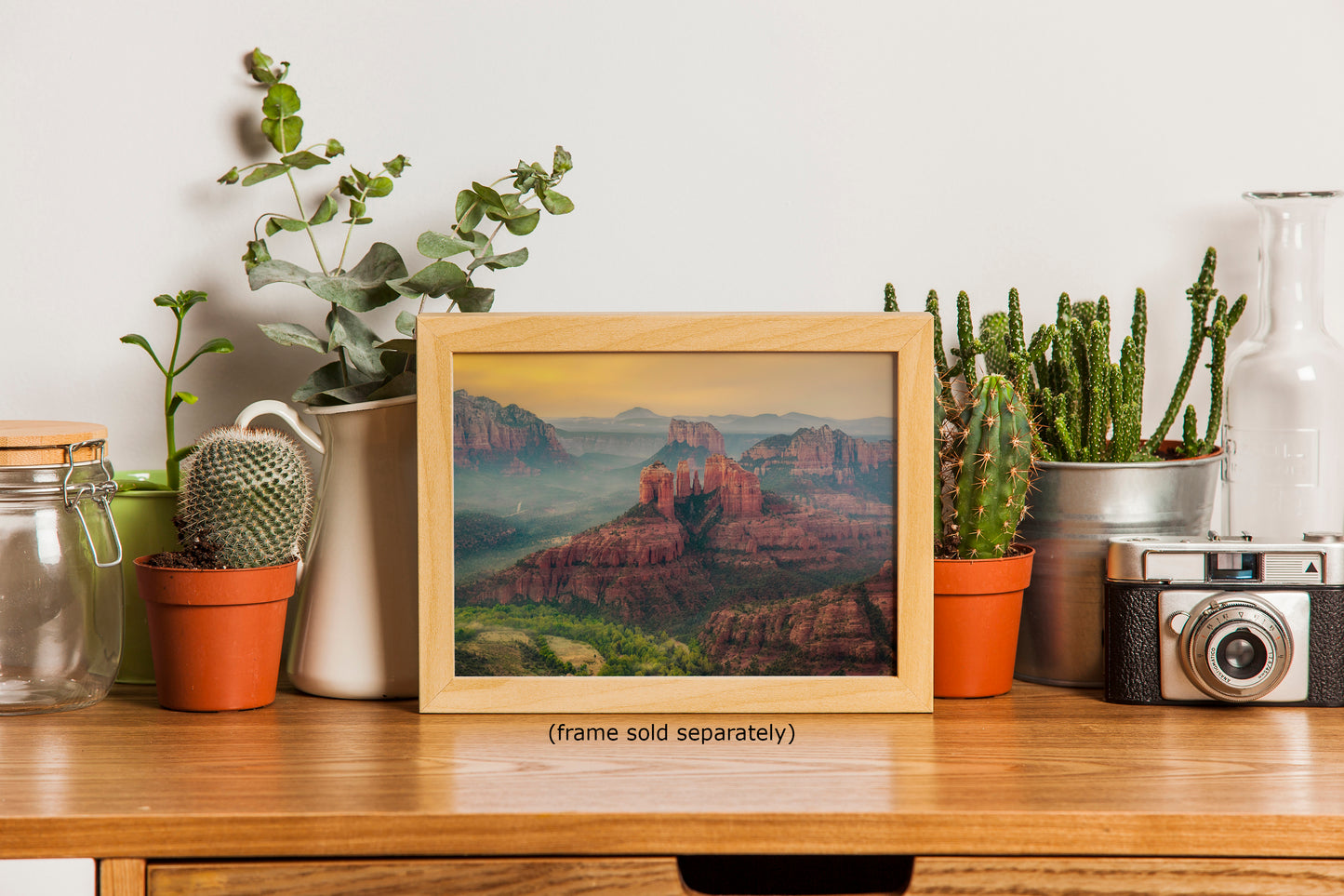 Cathedral Rock Aerial Sunrise, Sedona Arizona Desert Picture Nature Photo Relaxation Artwork for Meditation, Office, and House Decor