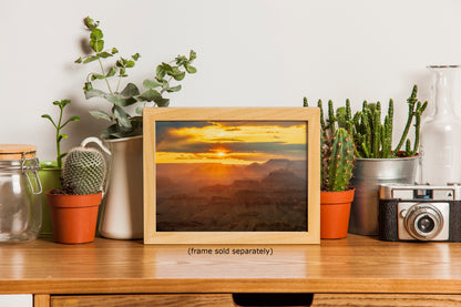 Grand Canyon National Park Sunset, Arizona Desert Picture Nature Photo, Bohemian Style Relaxation Artwork for Meditation, Apartment, Office & House Decor