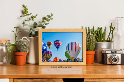 Union Jack Hot Air Balloon Festival Mass Ascension, Albuquerque New Mexico Balloon Fiesta Wall Art, Office, Cubicle & House Decor