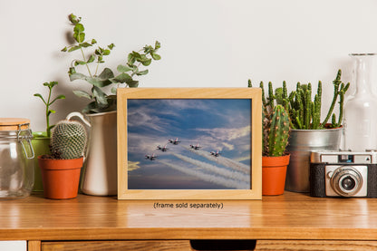 US Airforce Thunderbirds F-16 Fighting Falcon Aviation Artwork | Man Cave Decor & Garage Art | Military Jet Fighter Poster