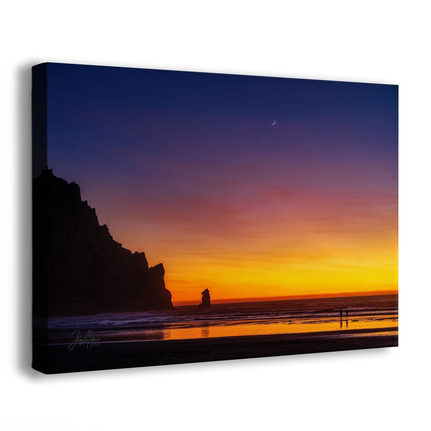 Morro Rock Sunset Reflection: California Coastal Seascape Art Print - Pacific Ocean Photography