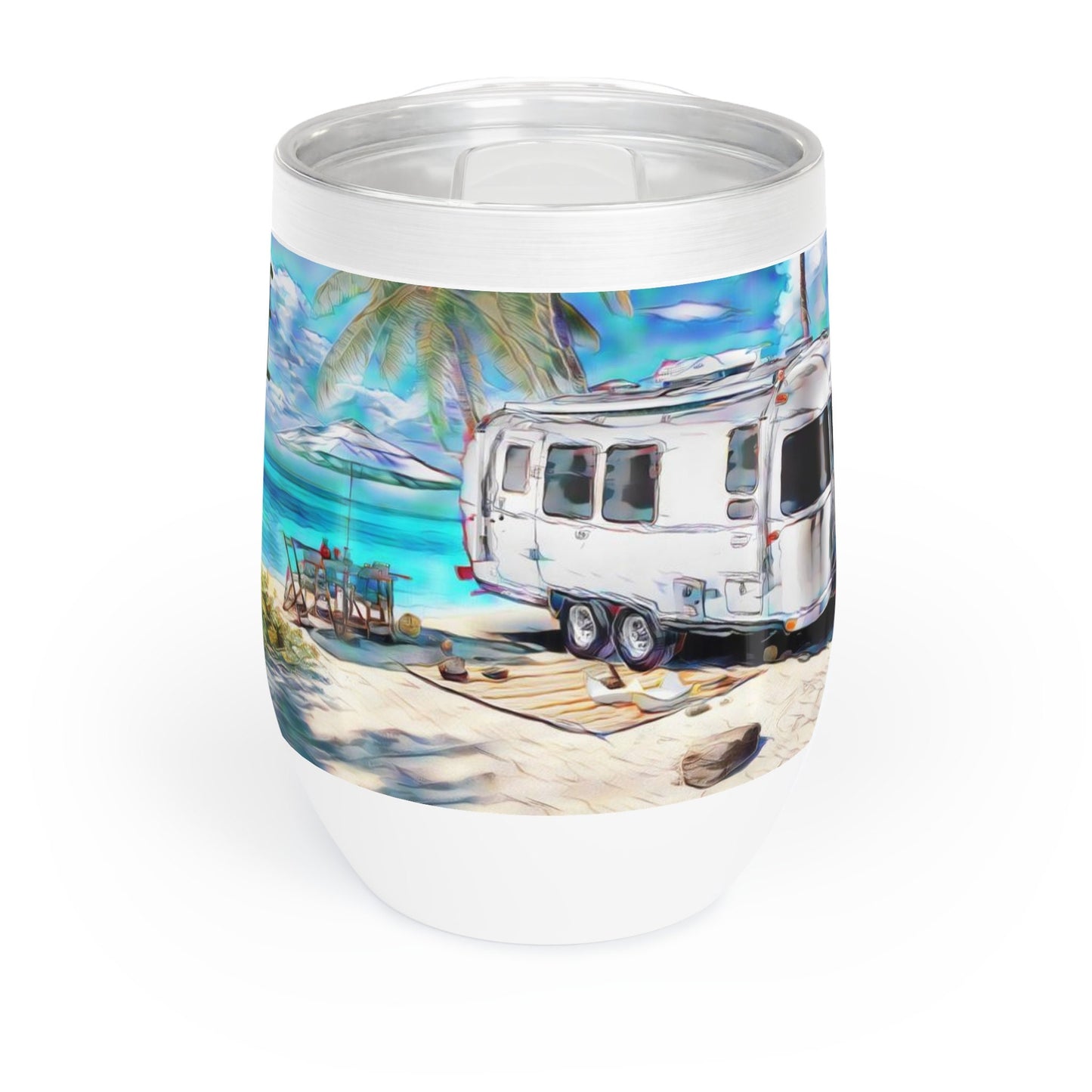 Airstream 12oz Wine Tumbler Gift - Stainless Steel with Press On Slide Closing Lid