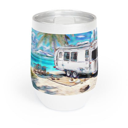 Airstream 12oz Wine Tumbler Gift - Stainless Steel with Press On Slide Closing Lid