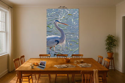 Great Blue Heron Art Wildlife Photography, Nature Wall Decor for Bird Lovers, Ocean Conservation, Relaxing Office or Room Artwork